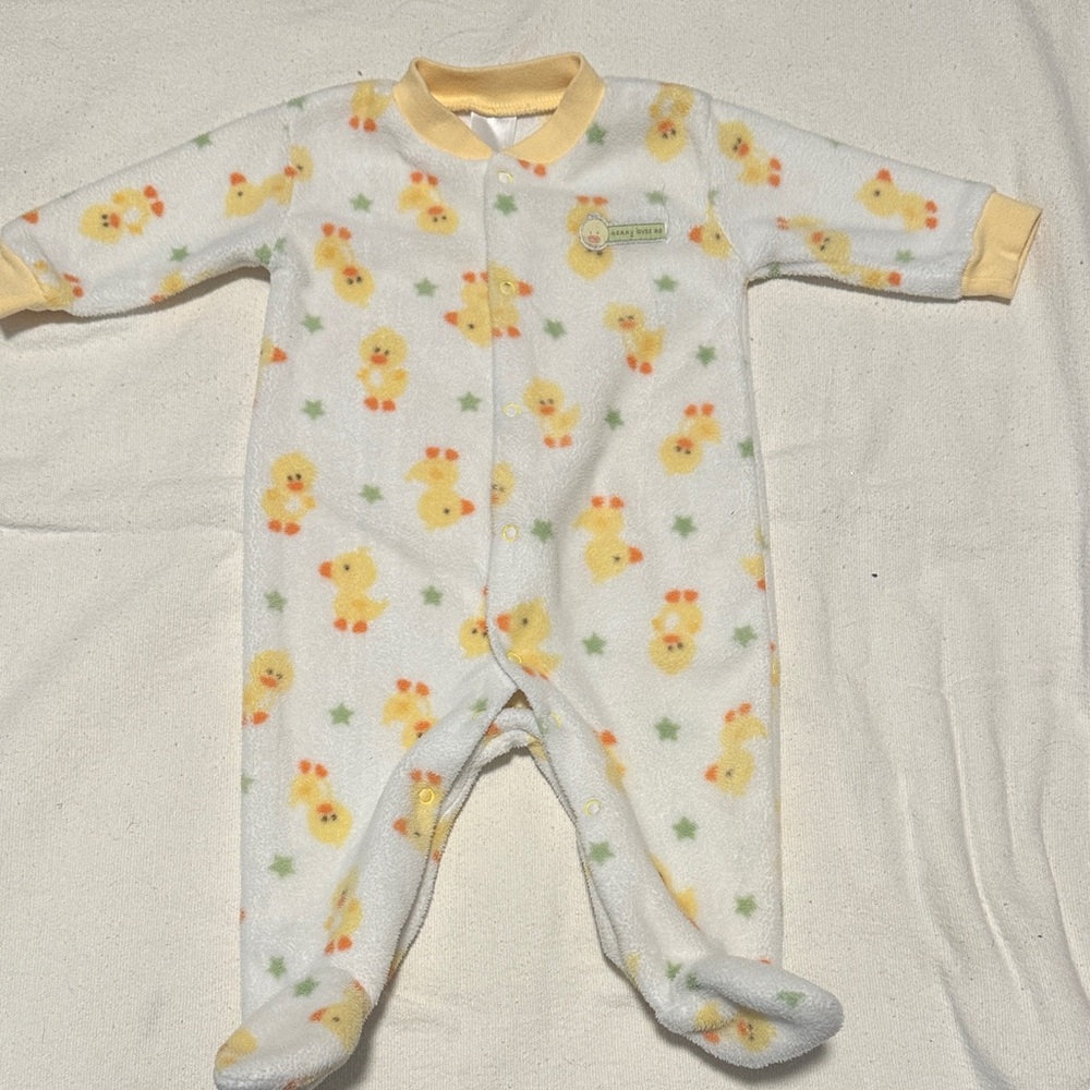 Adorable Yellow Duck Print Baby Onesie